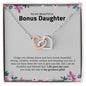 To My Beautiful Bonus Daughter | Life Gave Me You - Interlocking Hearts necklace