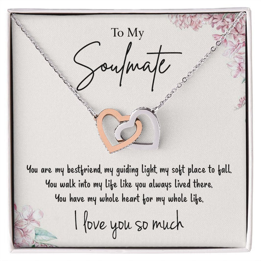 To My Soulmate | I Love You So Much - Interlocking Hearts necklace